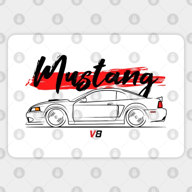 Muscle New Edge Stang Racing Magnet by GoldenTuners